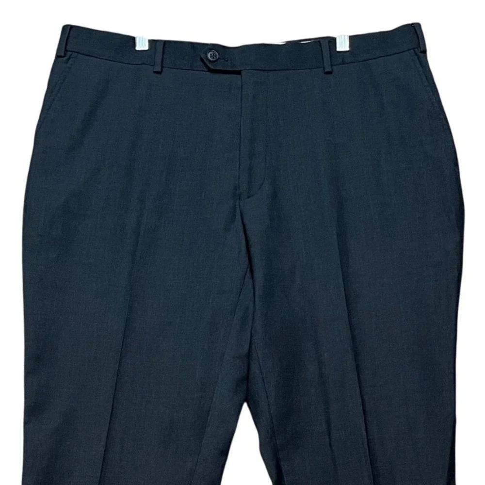Charles Tyrwhitt Dress Pants Men 40U Charcoal Gray Straight Leg Wool Flat Front
